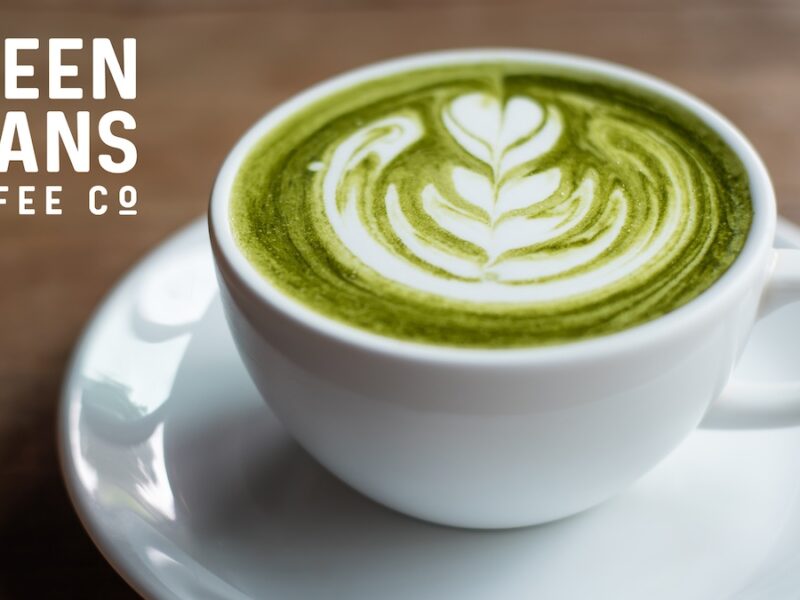 Matcha Latte with Green Beans Coffee logo